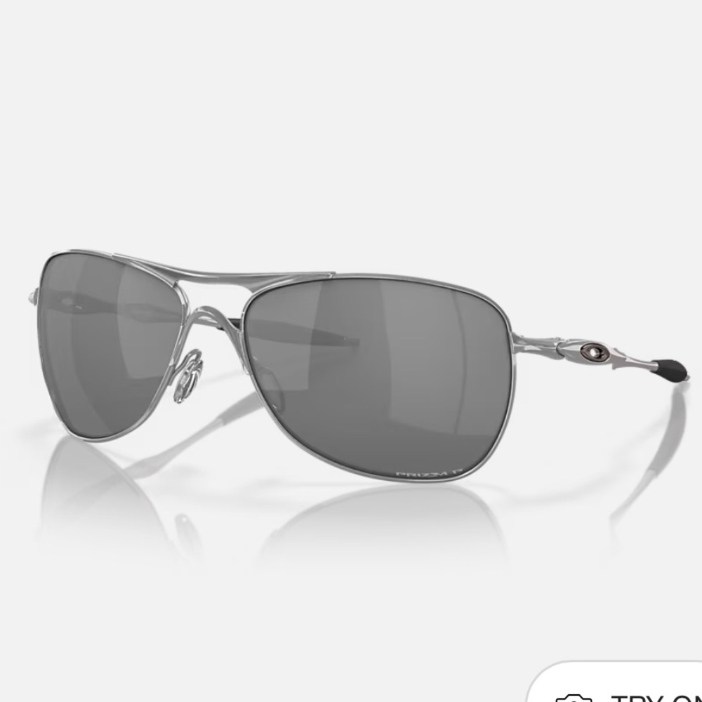 Oakley Silver Metal Frame Polarized Gray Lens Sunglasses